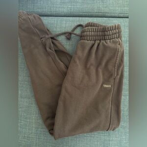 Aritzia TNA Sweatfleece Extra Fleece Boyfriend Sweatpants Brown XS